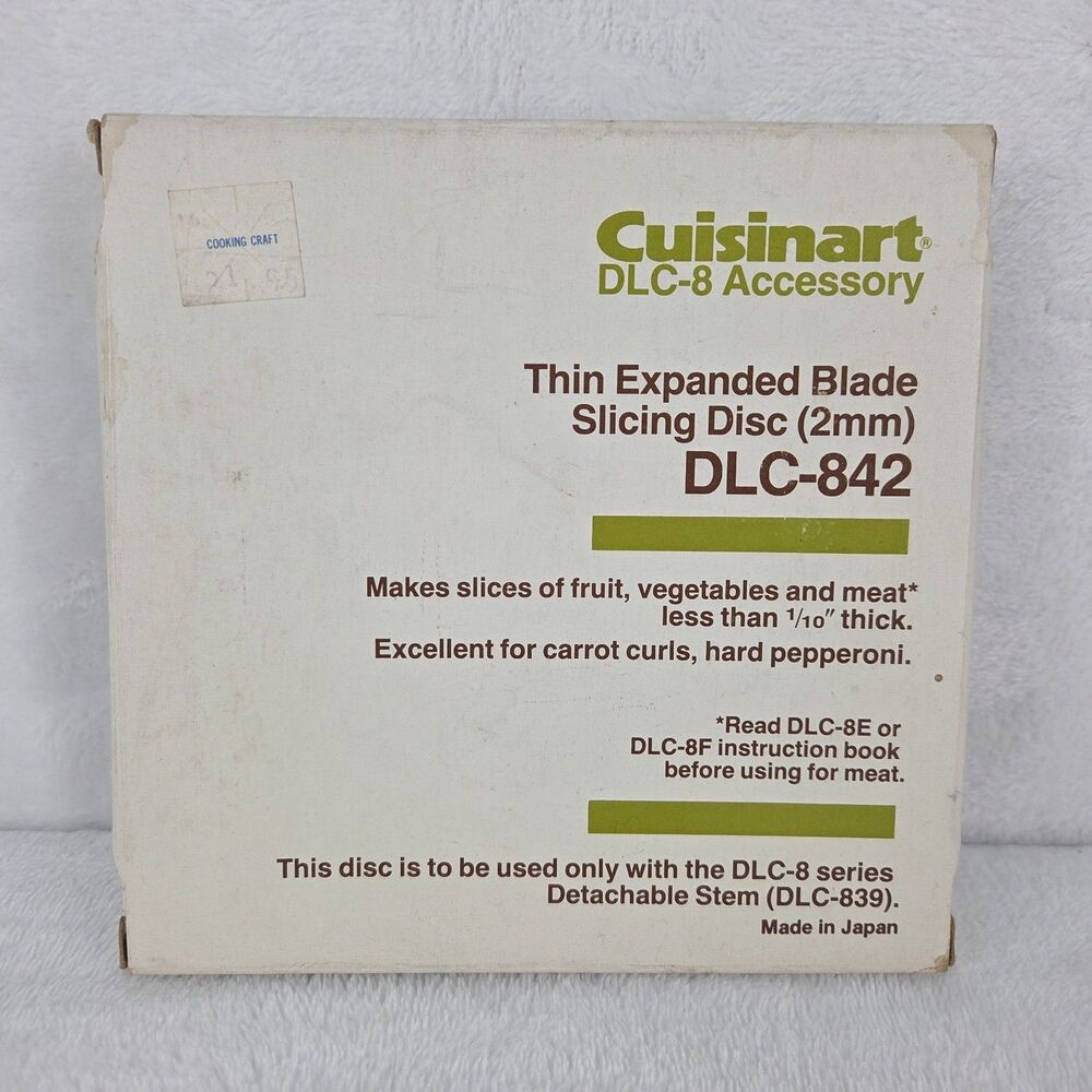 Vintage Cuisinart DLC-842 2mm Thin Slicing Disc New Open Box Made in Japan